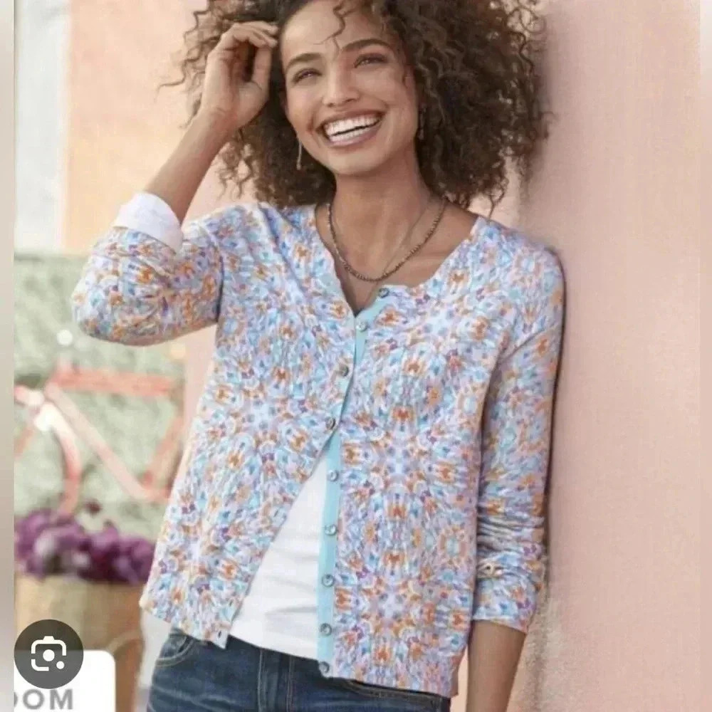 Sundance Size XS Evening Light Multicolor Kaleidoscope Cardigan Sweater